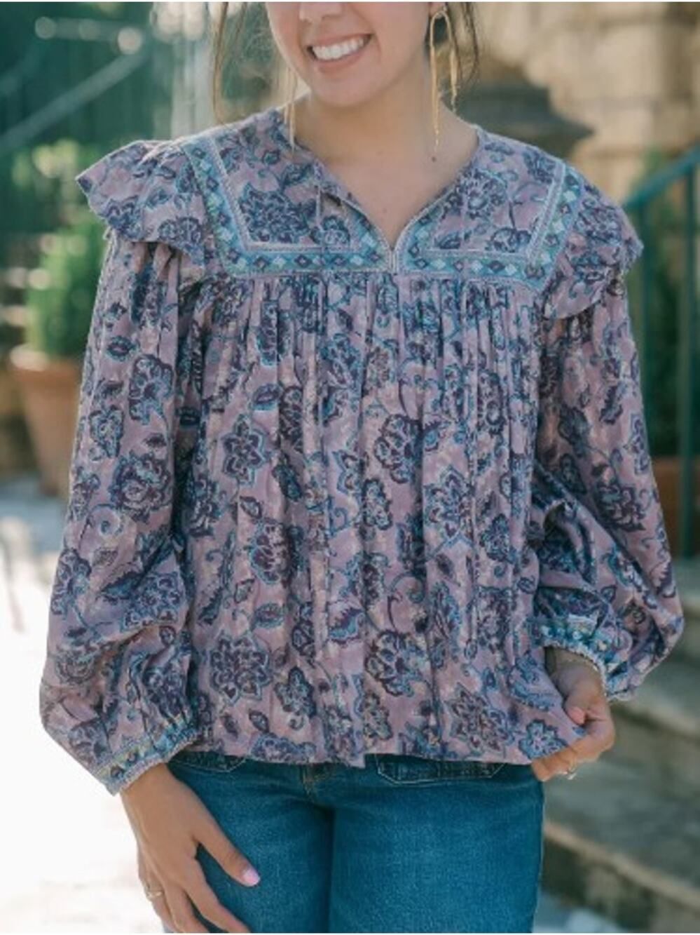 Clara the Label by Victoria Dunn Ash Blouse in Merlot Sz. M